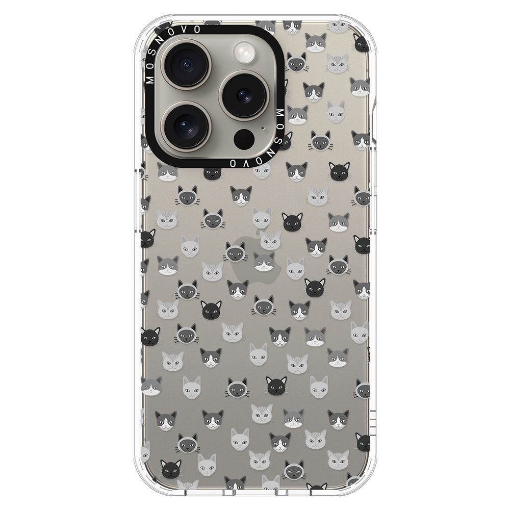 Cats Head Phone Case - iPhone 15 Pro Case - MOSNOVO