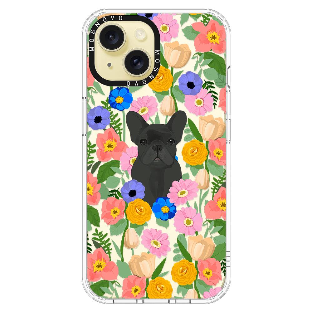 French Bulldog Garden Phone Case - iPhone 15 Case - MOSNOVO