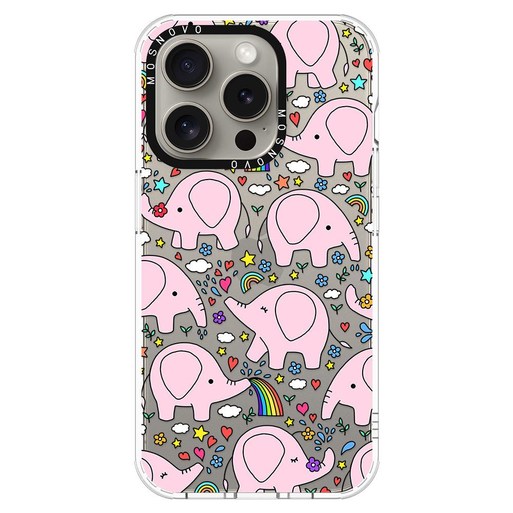 Pink Elephant Phone Case - iPhone 15 Pro Case - MOSNOVO