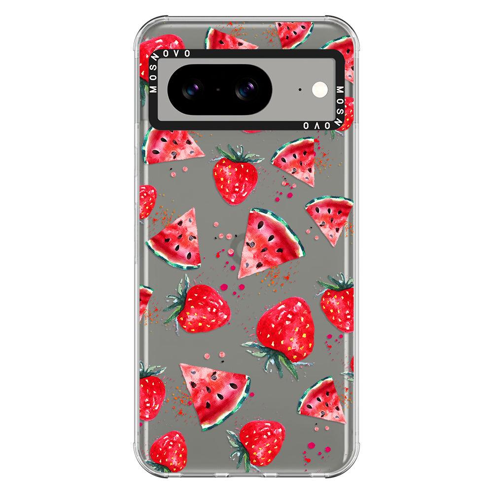 Watermelon and Strawberry Phone Case - Google Pixel 8 Case - MOSNOVO