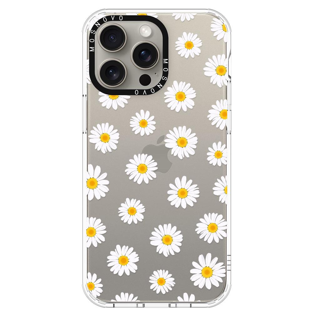 White Daisy Phone Case - iPhone 15 Pro Max Case - MOSNOVO