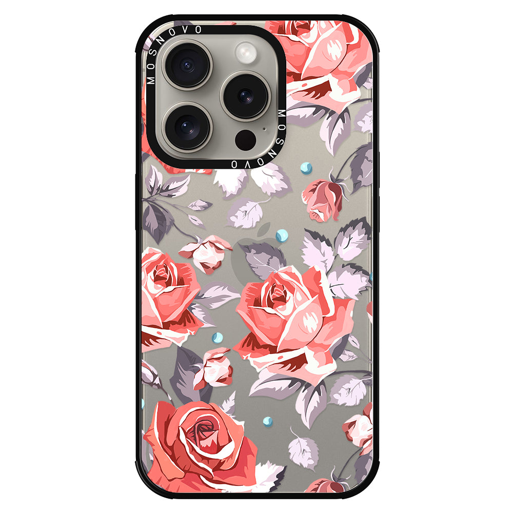 Retro Flower Roses Phone Case - iPhone 15 Pro Case - MOSNOVO