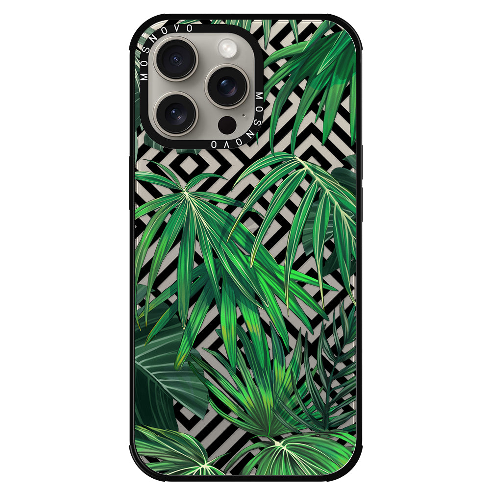 Areca Palm Pattern Phone Case - iPhone 15 Pro Max Case - MOSNOVO