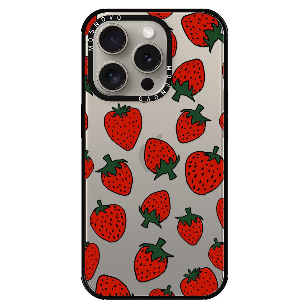 Red Strawberry Phone Case - iPhone 15 Pro Case - MOSNOVO