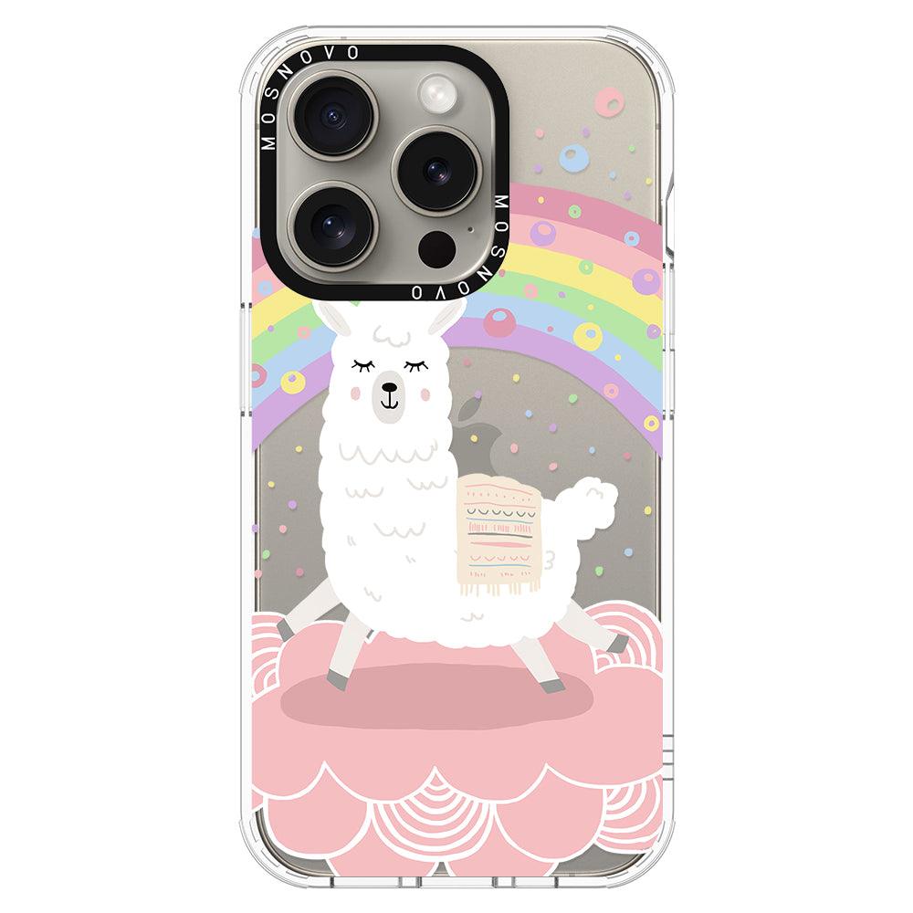 Rainbow Alpaca Phone Case - iPhone 15 Pro Case - MOSNOVO