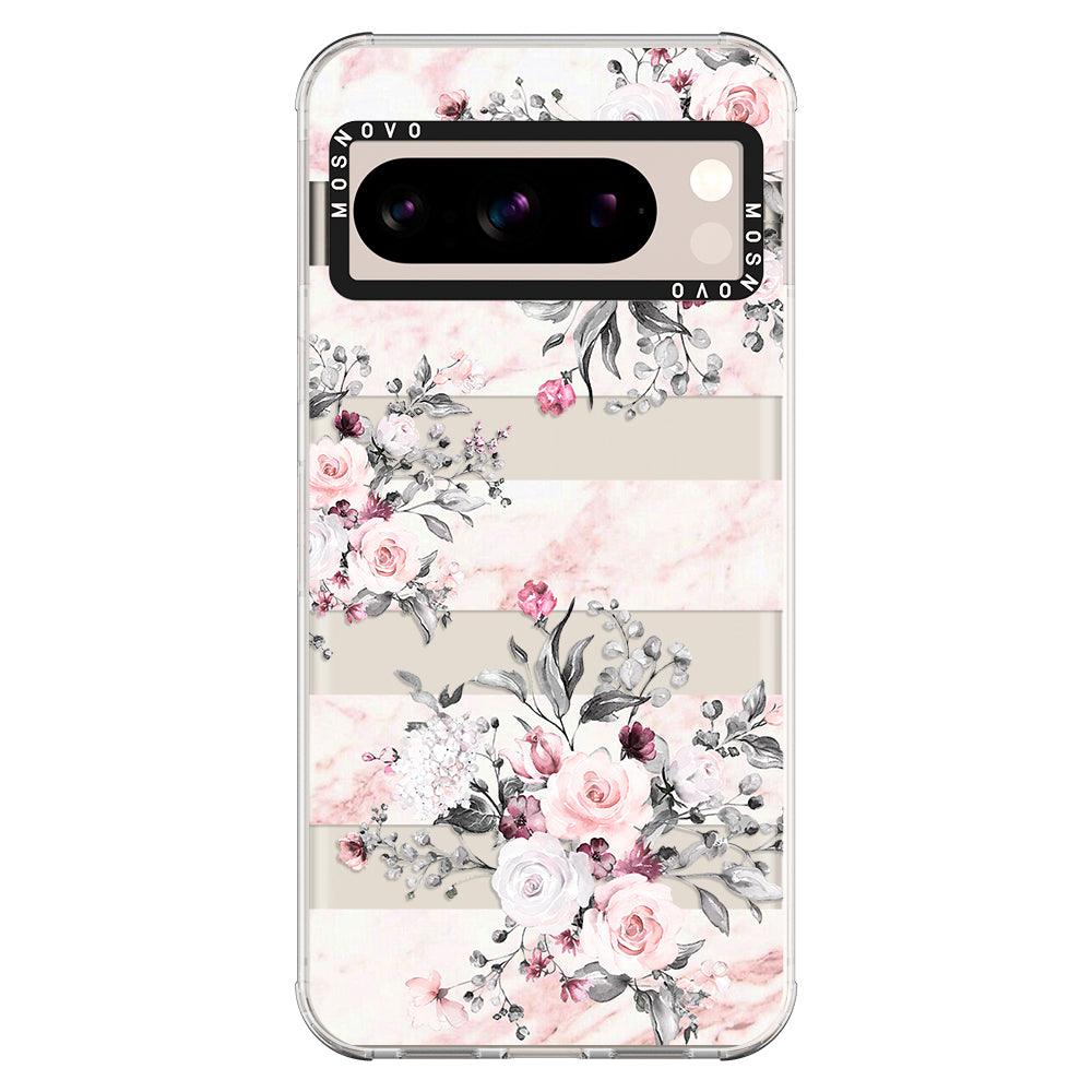 Pink Flower Marble Phone Case - Google Pixel 8 Pro Case