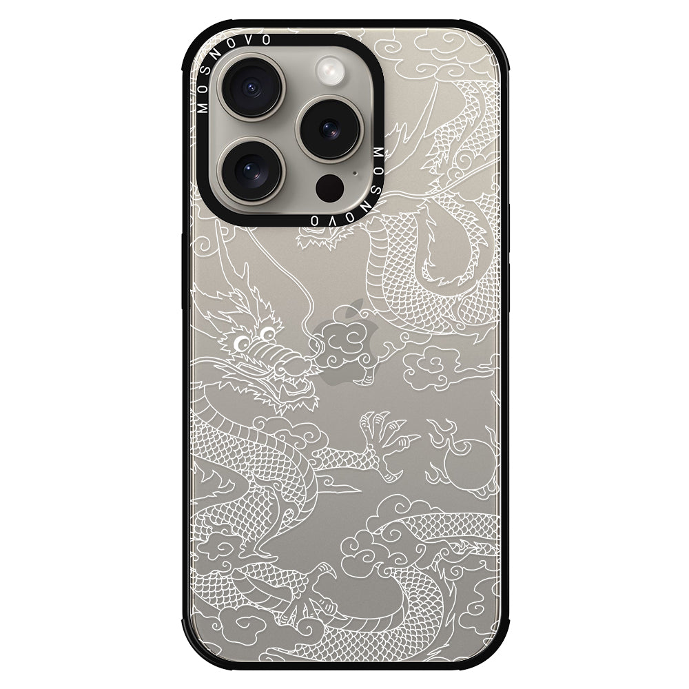 White Dragon Phone Case - iPhone 15 Pro Case - MOSNOVO