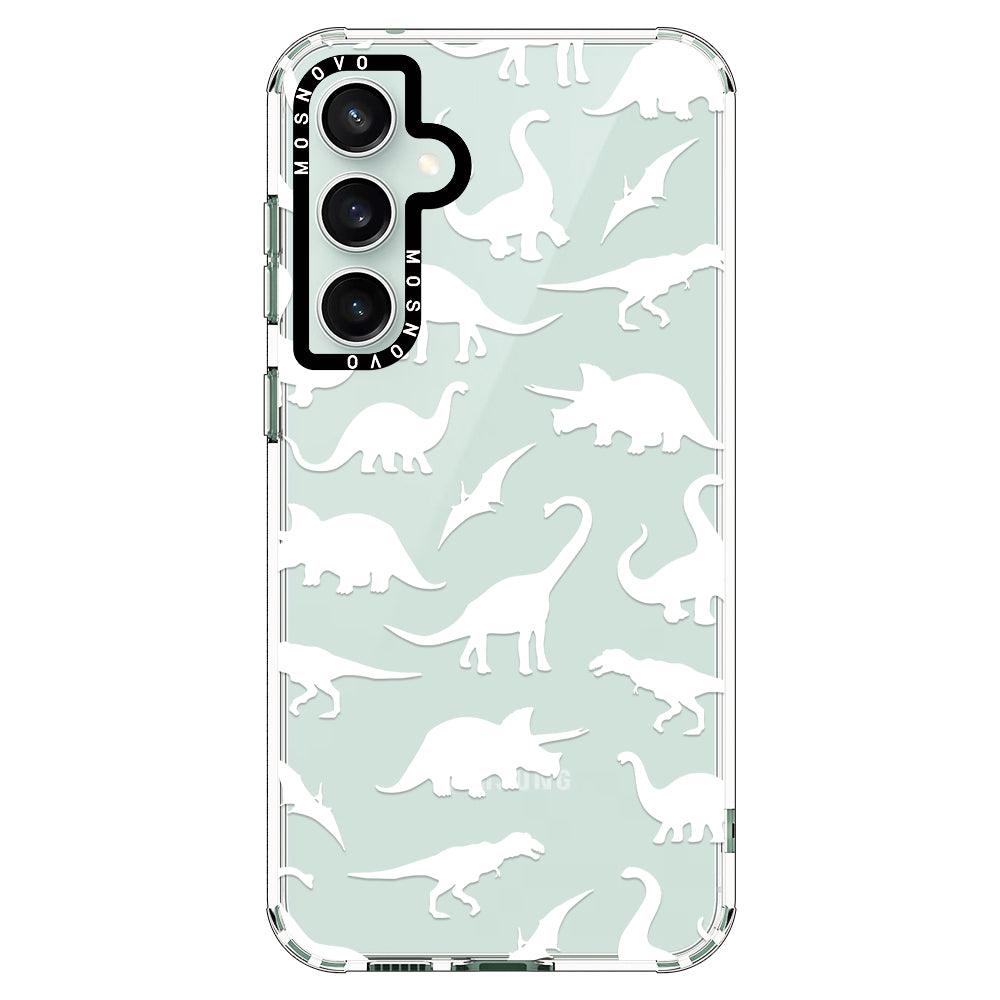 White Dinosaur Phone Case - Samsung Galaxy S23 FE Case