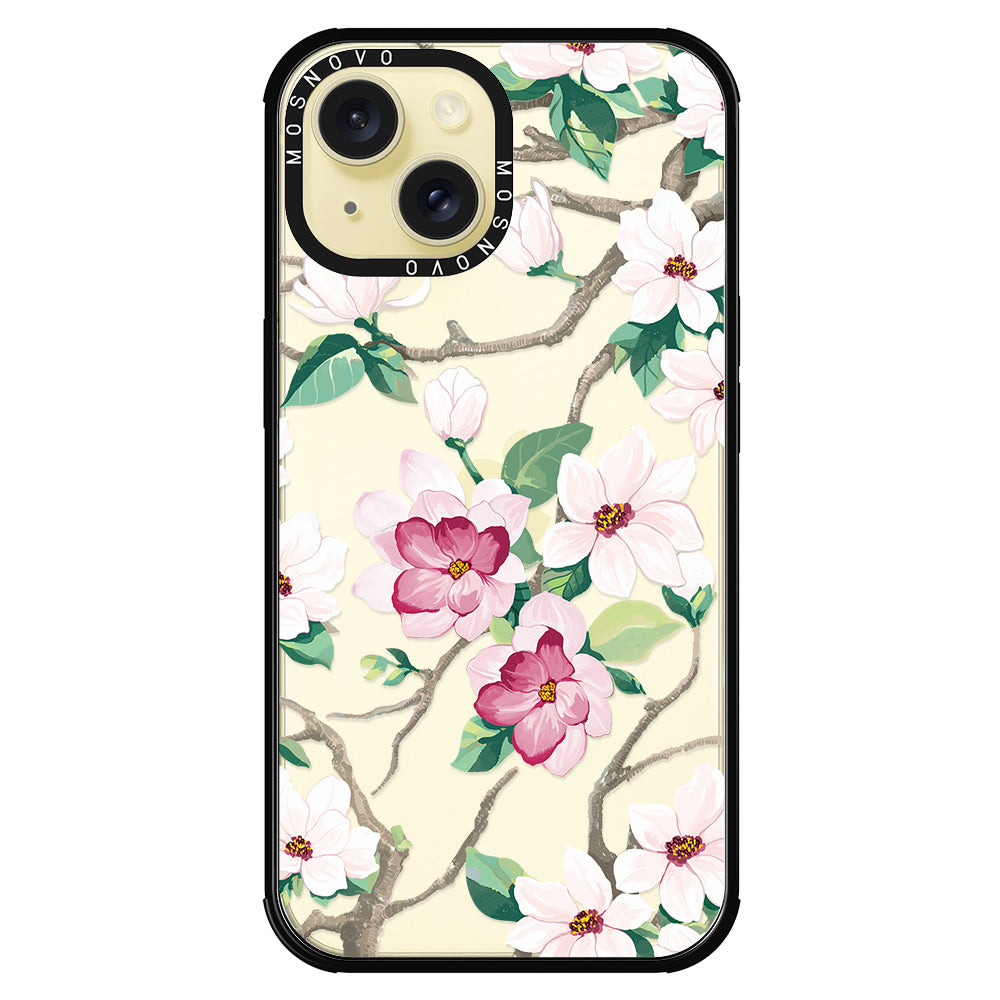 Magnolia Phone Case - iPhone 15 Plus Case - MOSNOVO