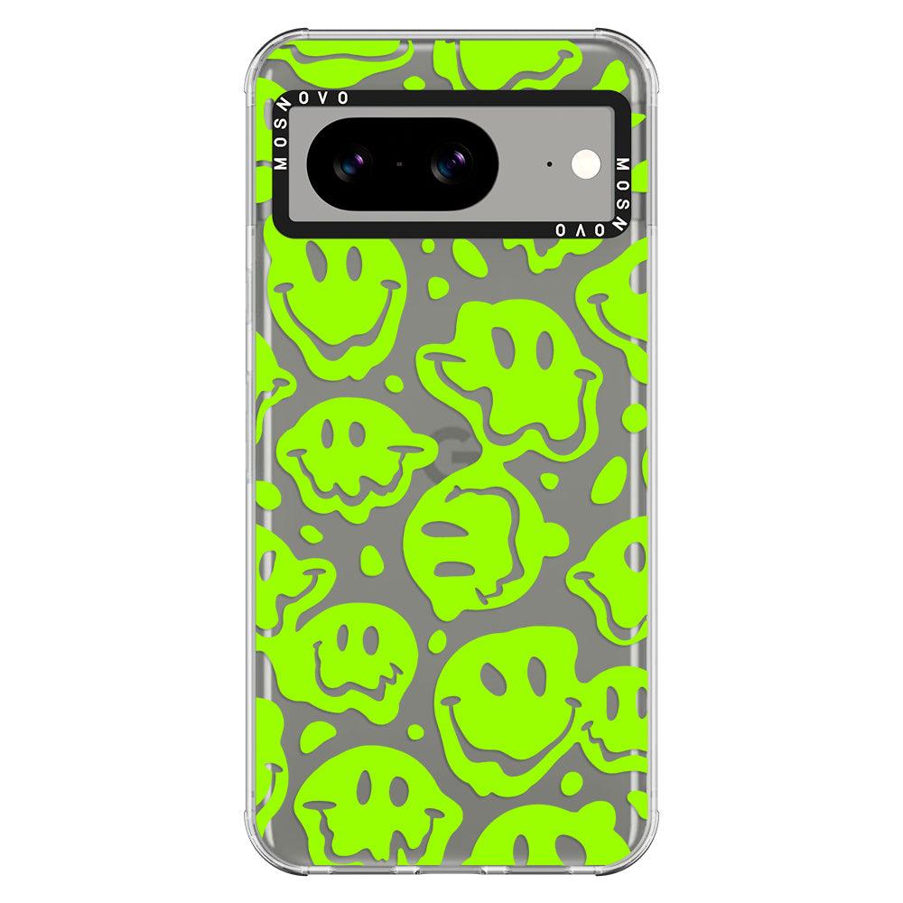 Distorted Green Smiles Face Phone Case - Google Pixel 8 Case - MOSNOVO