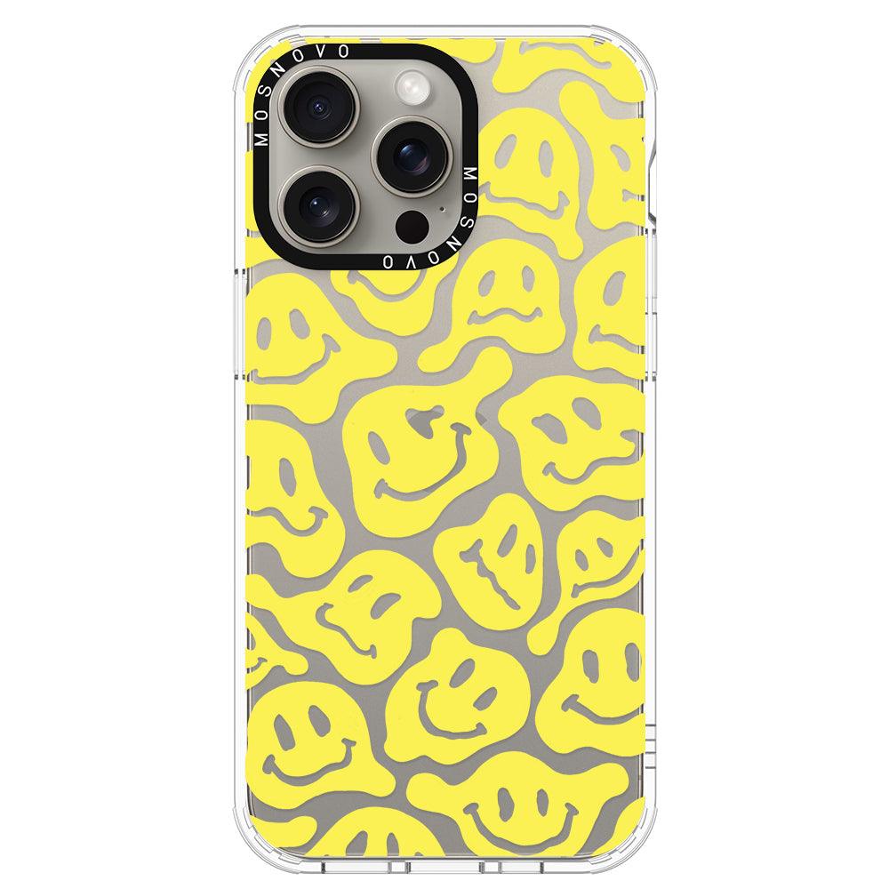 Melted Yellow Smiles Face Phone Case - iPhone 15 Pro Max Case - MOSNOVO