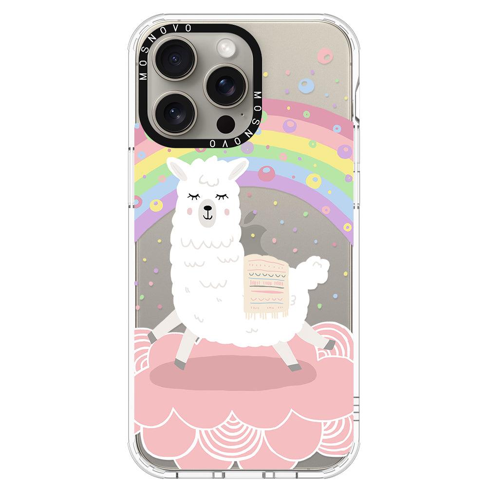 Rainbow Alpaca Phone Case - iPhone 15 Pro Max Case - MOSNOVO