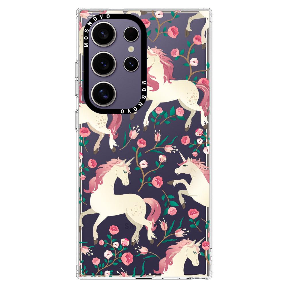 Unicorn Flower Garden Phone Case - Samsung Galaxy S24 Ultra Case - MOSNOVO