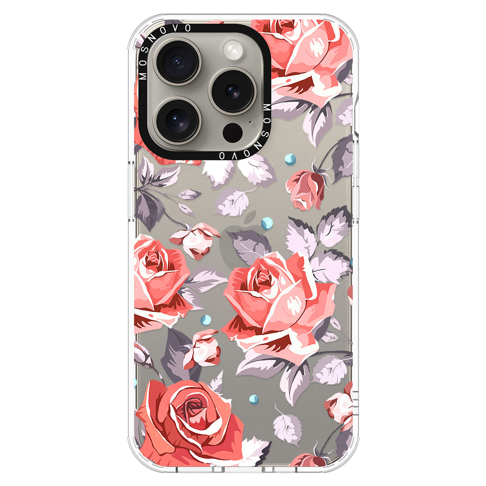 Retro Flower Roses Phone Case - iPhone 15 Pro Case - MOSNOVO