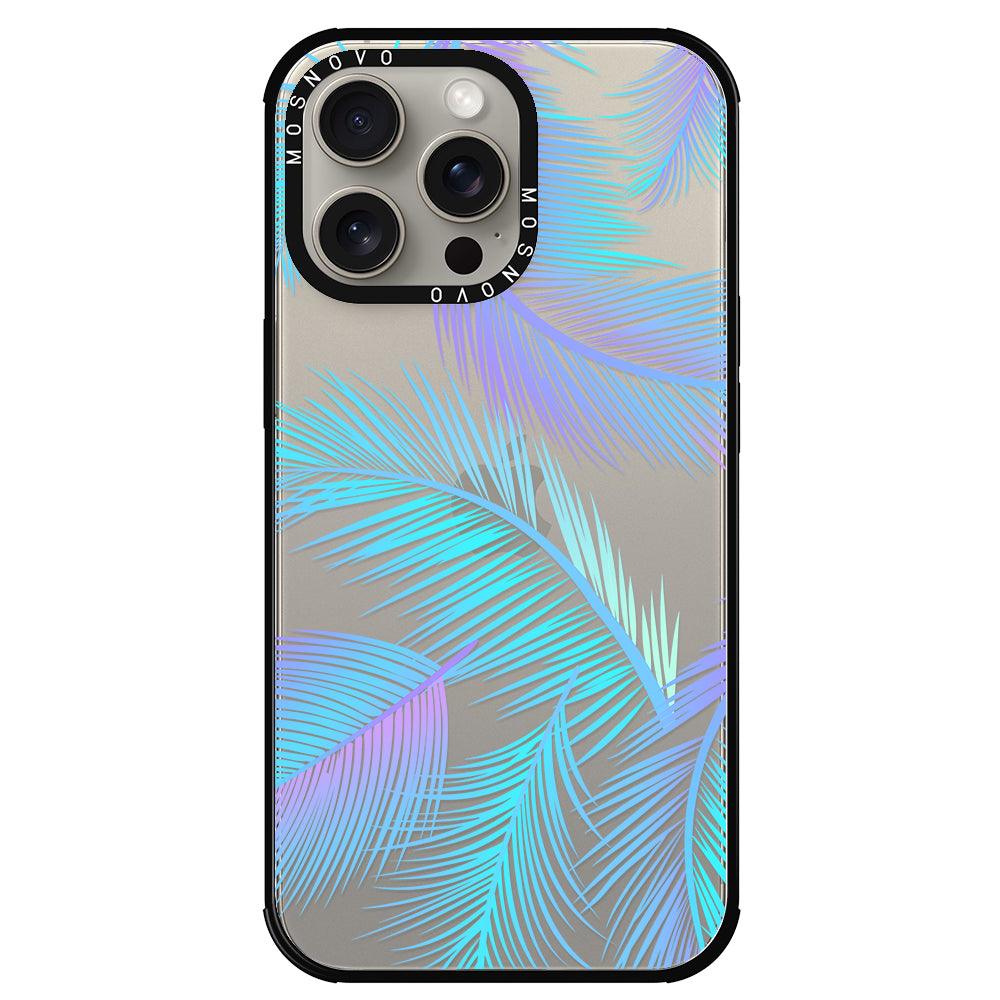 Gradient Tropical Palm Leaf Phone Case - iPhone 15 Pro Max Case - MOSNOVO