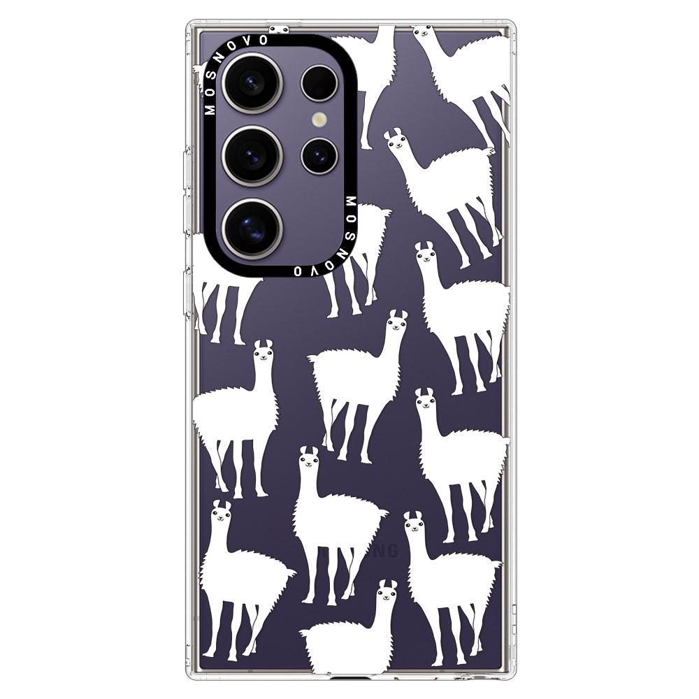 White Llama Phone Case - Samsung Galaxy S24 Ultra Case - MOSNOVO