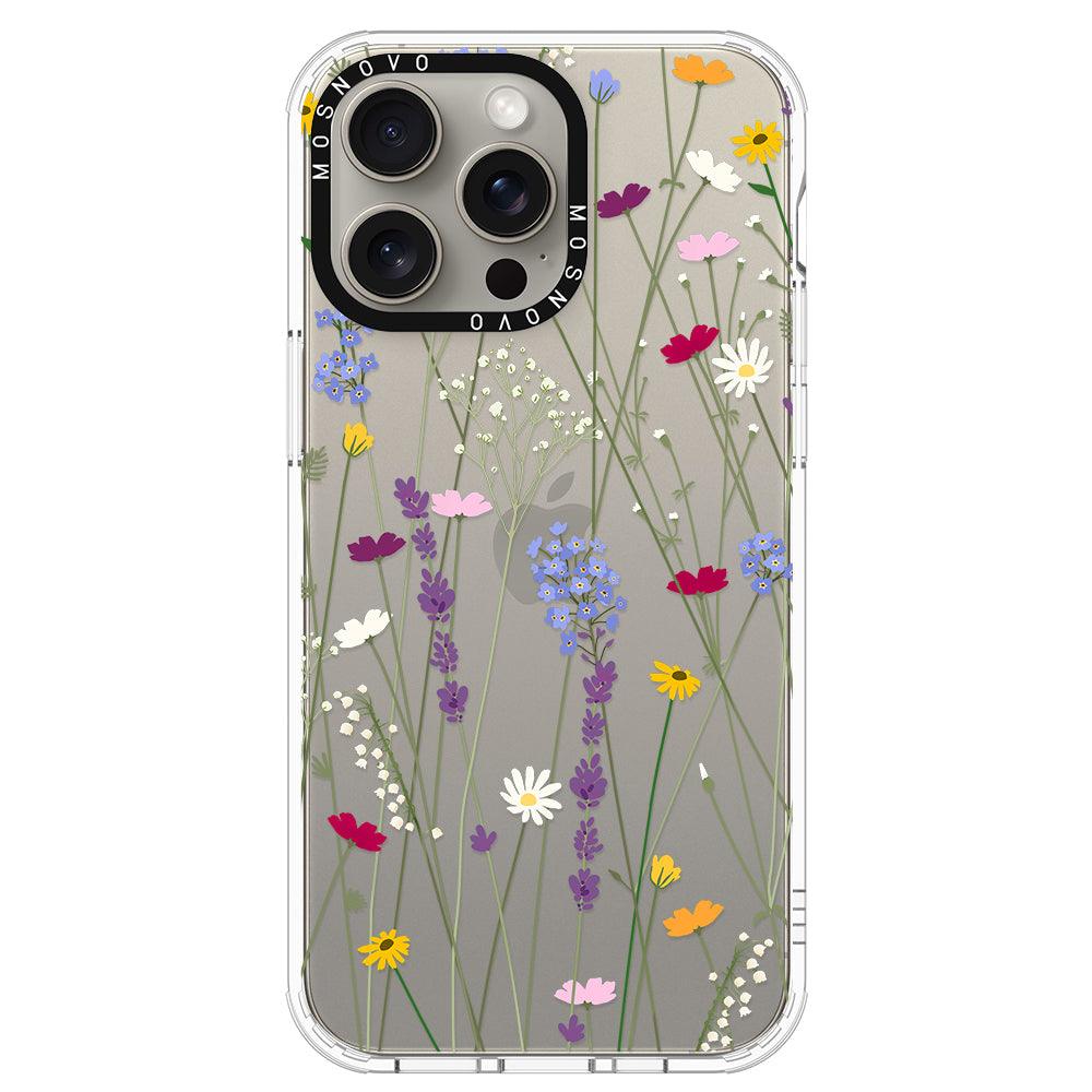 Floral Garden Lavender Daisy Flower Phone Case - iPhone 15 Pro Max Case - MOSNOVO