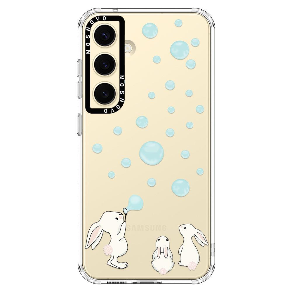 Bunny Blow Bubble Phone Case - Samsung Galaxy S24 Plus Case - MOSNOVO