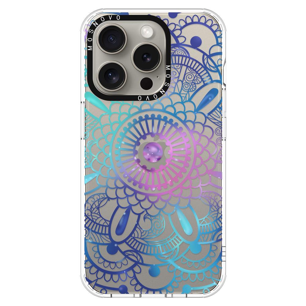 Violet Blue Mandala Phone Case - iPhone 15 Pro Case - MOSNOVO