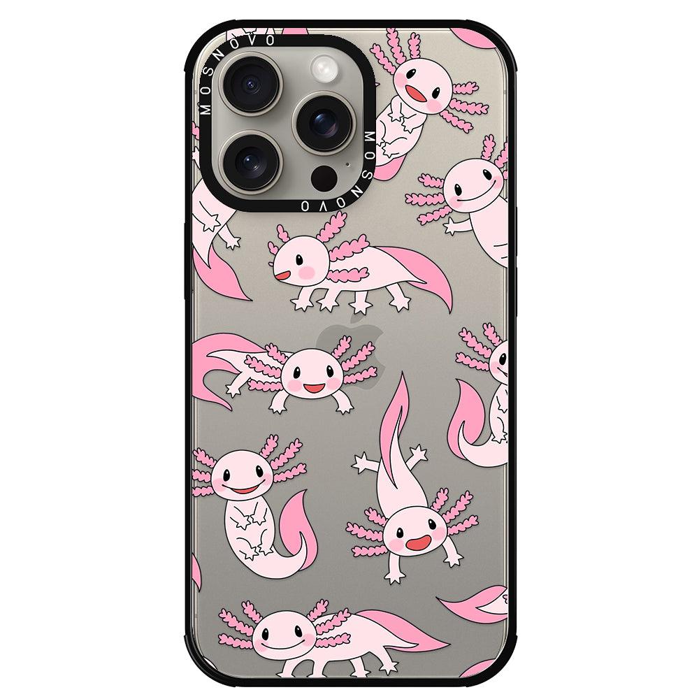 Pink Axolotl Phone Case - iPhone 15 Pro Max Case - MOSNOVO