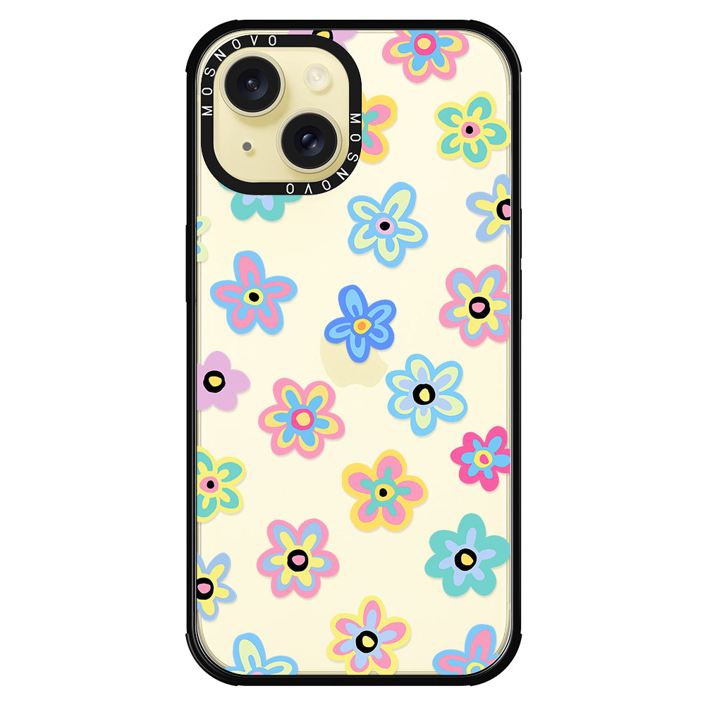 Groovy Flower Phone Case - iPhone 15 Plus Case - MOSNOVO