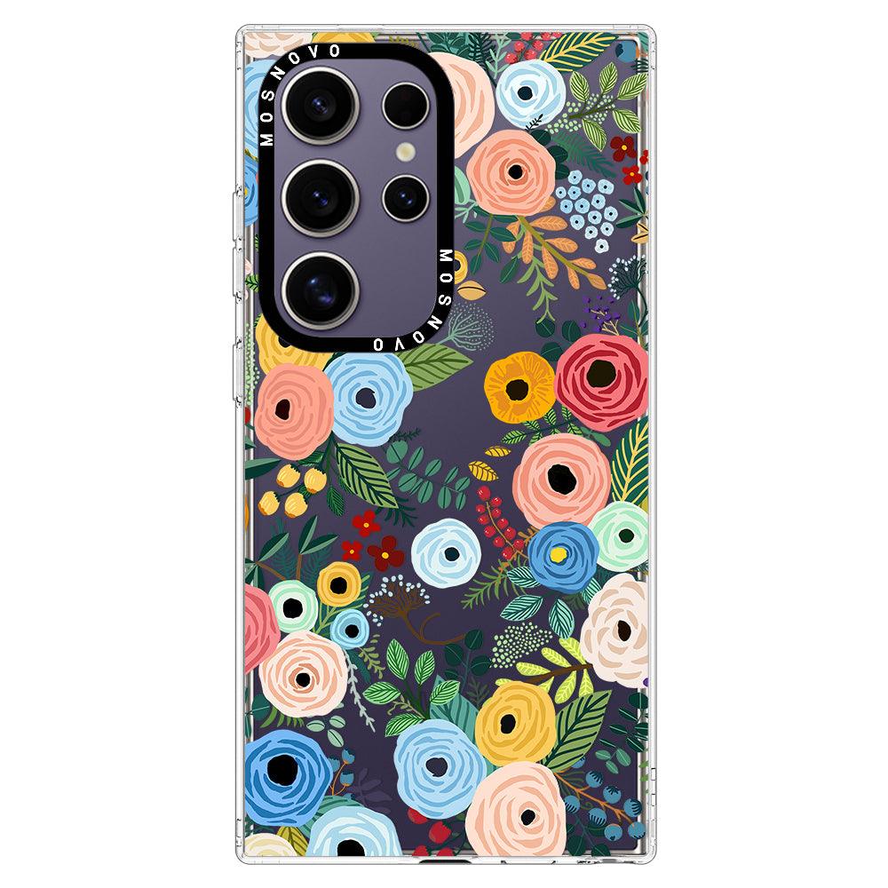 Pastel Floral Garden Phone Case - Samsung Galaxy S24 Ultra Case - MOSNOVO