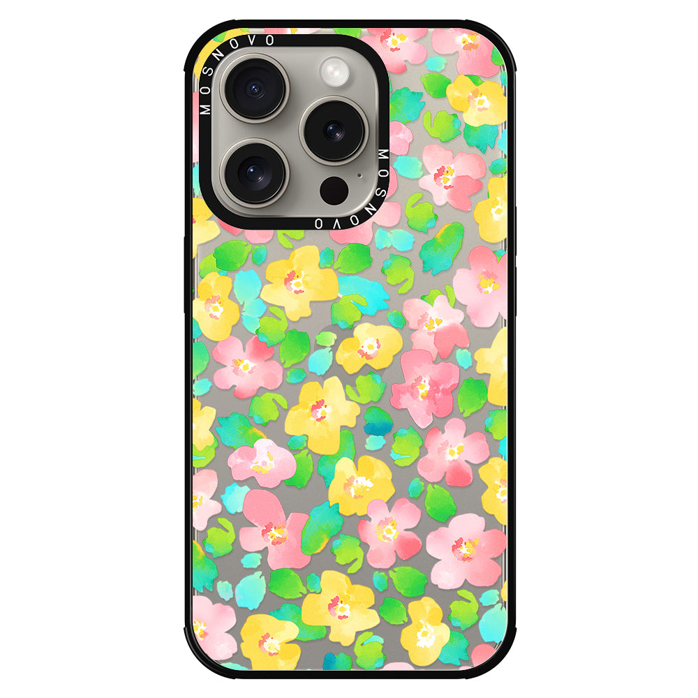 Floral Print Phone Case - iPhone 15 Pro Case - MOSNOVO