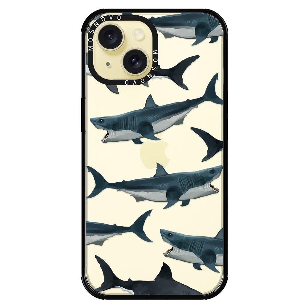 White Shark Phone Case - iPhone 15 Plus Case - MOSNOVO