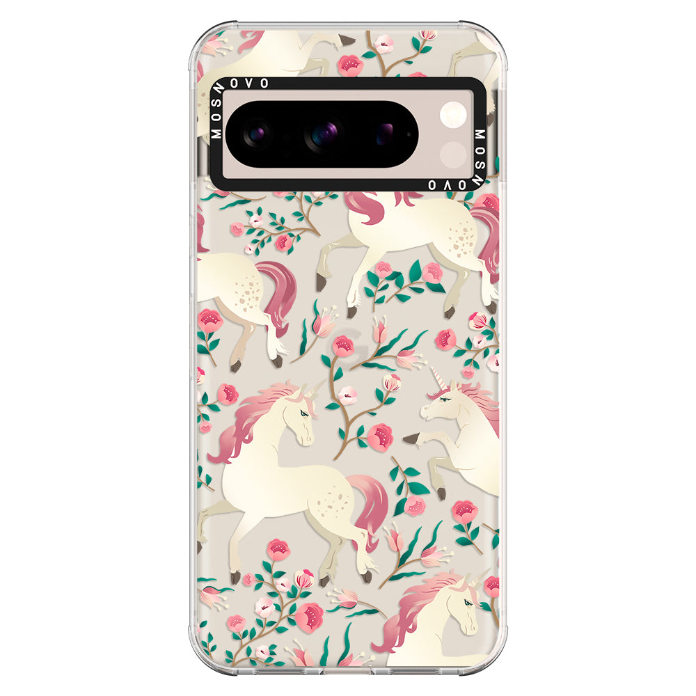 Unicorn with Floral Phone Case - Google Pixel 8 Pro Case - MOSNOVO