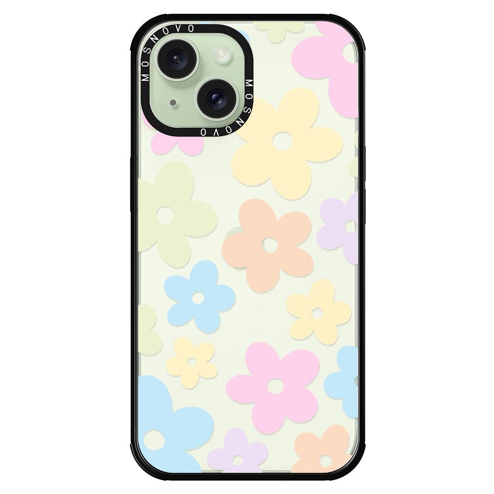 Pastel Flower Phone Case - iPhone 15 Plus Case - MOSNOVO