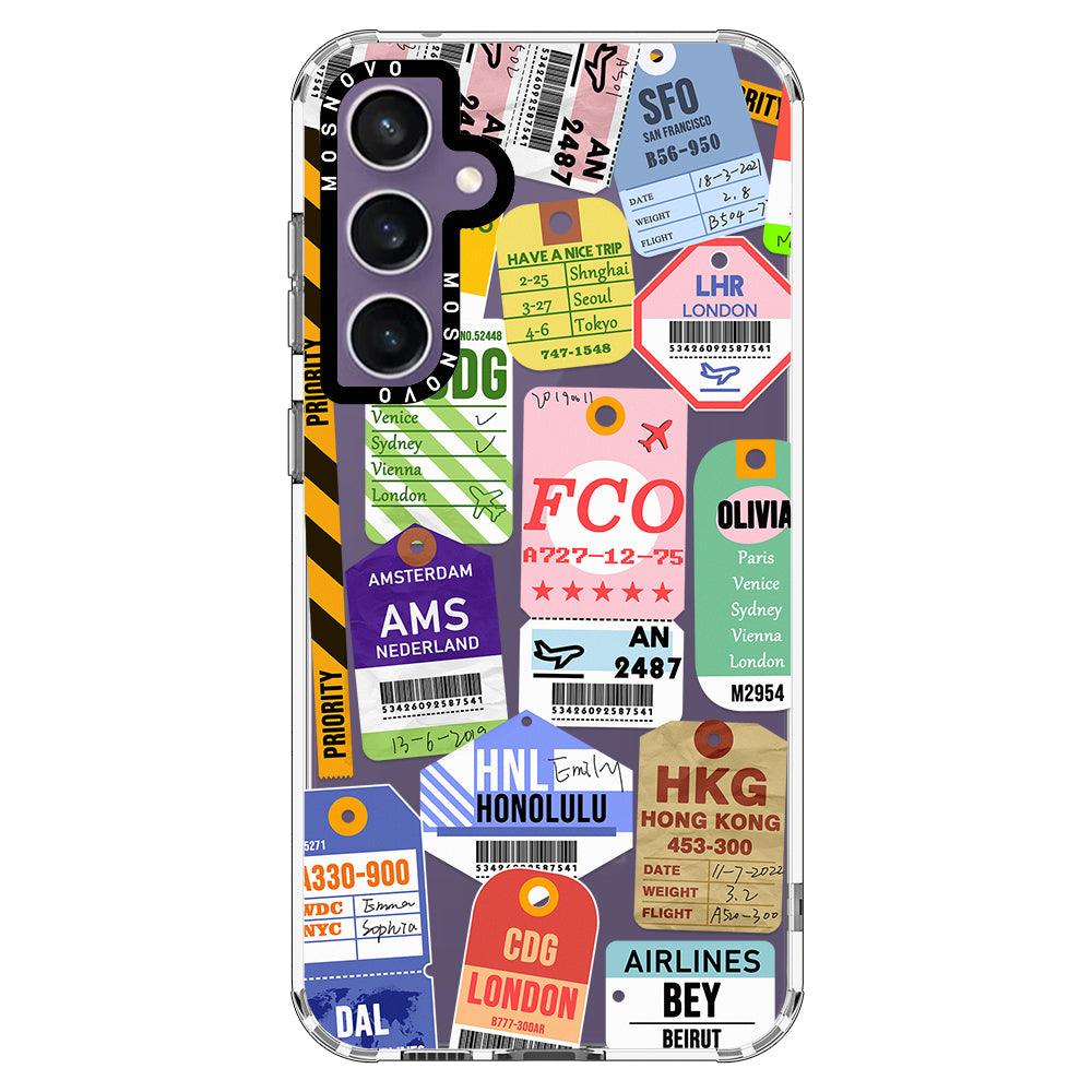 Air Ticket Labels Phone Case - Samsung Galaxy S23 FE Case