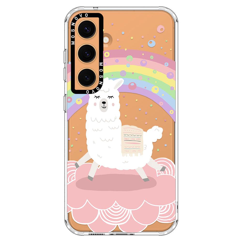 Pastel Rainbow Llama Phone Case - Samsung Galaxy S24 Case - MOSNOVO