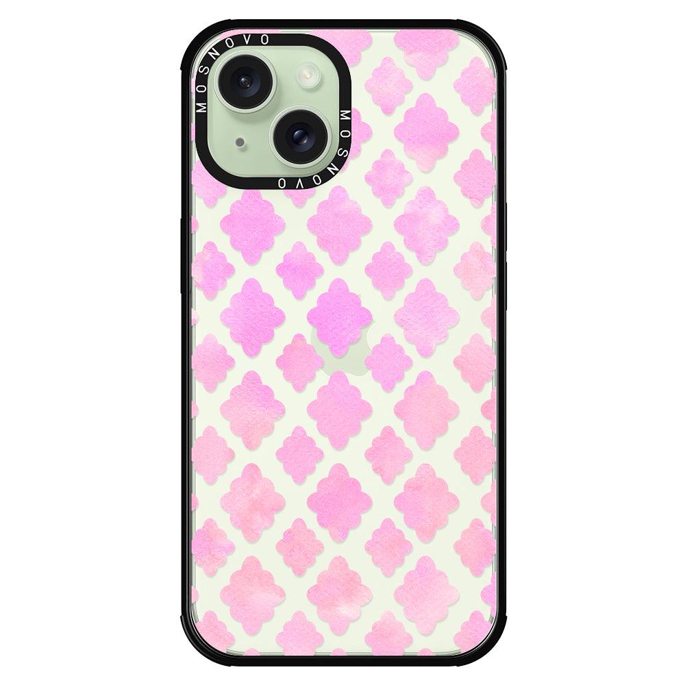 Pink Flower Diamond Phone Case - iPhone 15 Case - MOSNOVO