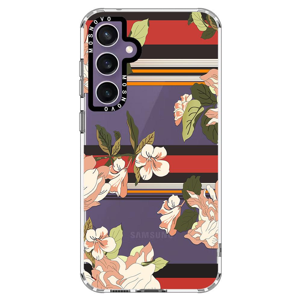 Classic Stripe Floral Phone Case - Samsung Galaxy S23 FE Case