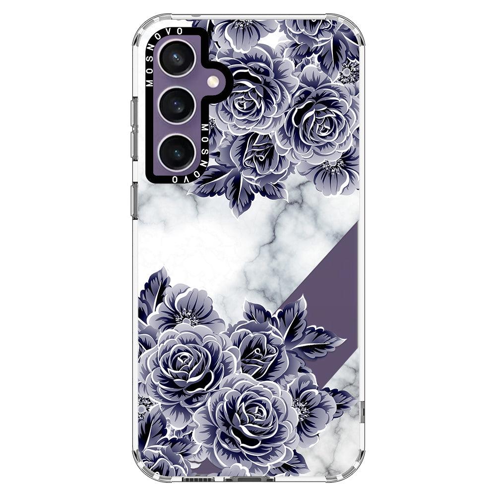 Purple Flower Marble Phone Case - Samsung Galaxy S23 FE Case