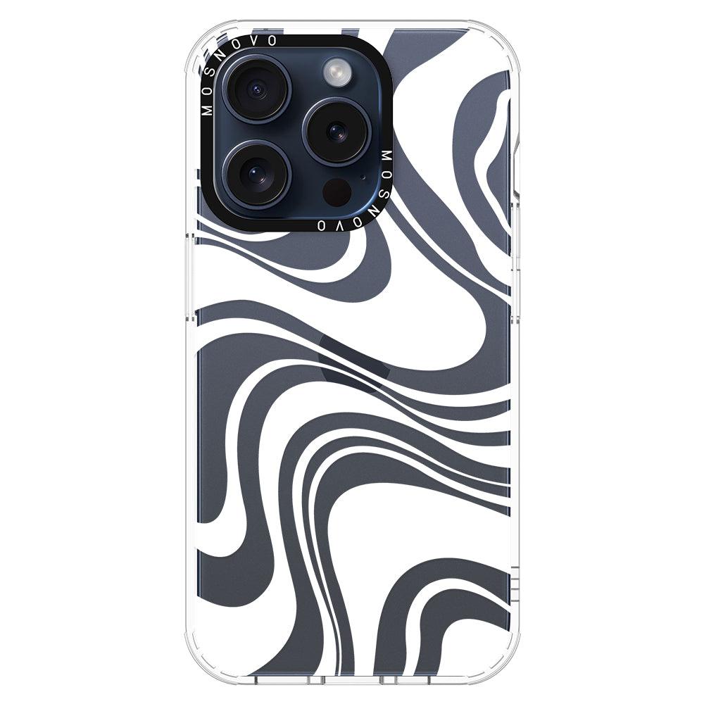 White Swirl Phone Case - iPhone 15 Pro Case - MOSNOVO