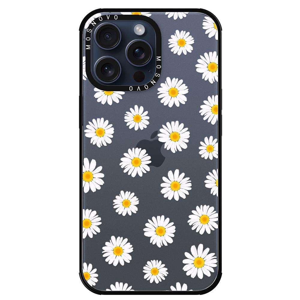 White Daisy Phone Case - iPhone 15 Pro Max Case - MOSNOVO