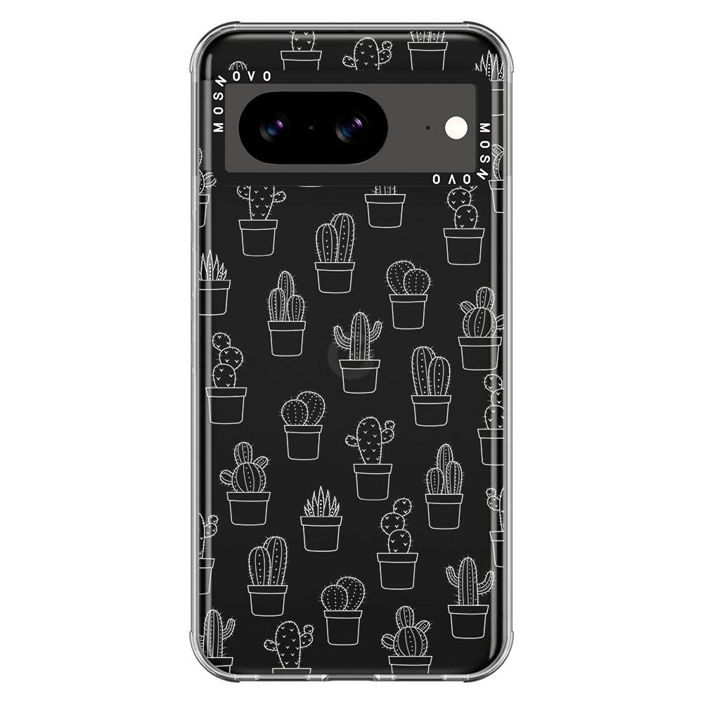 White Potted Cactus Phone Case - Google Pixel 8 Case - MOSNOVO