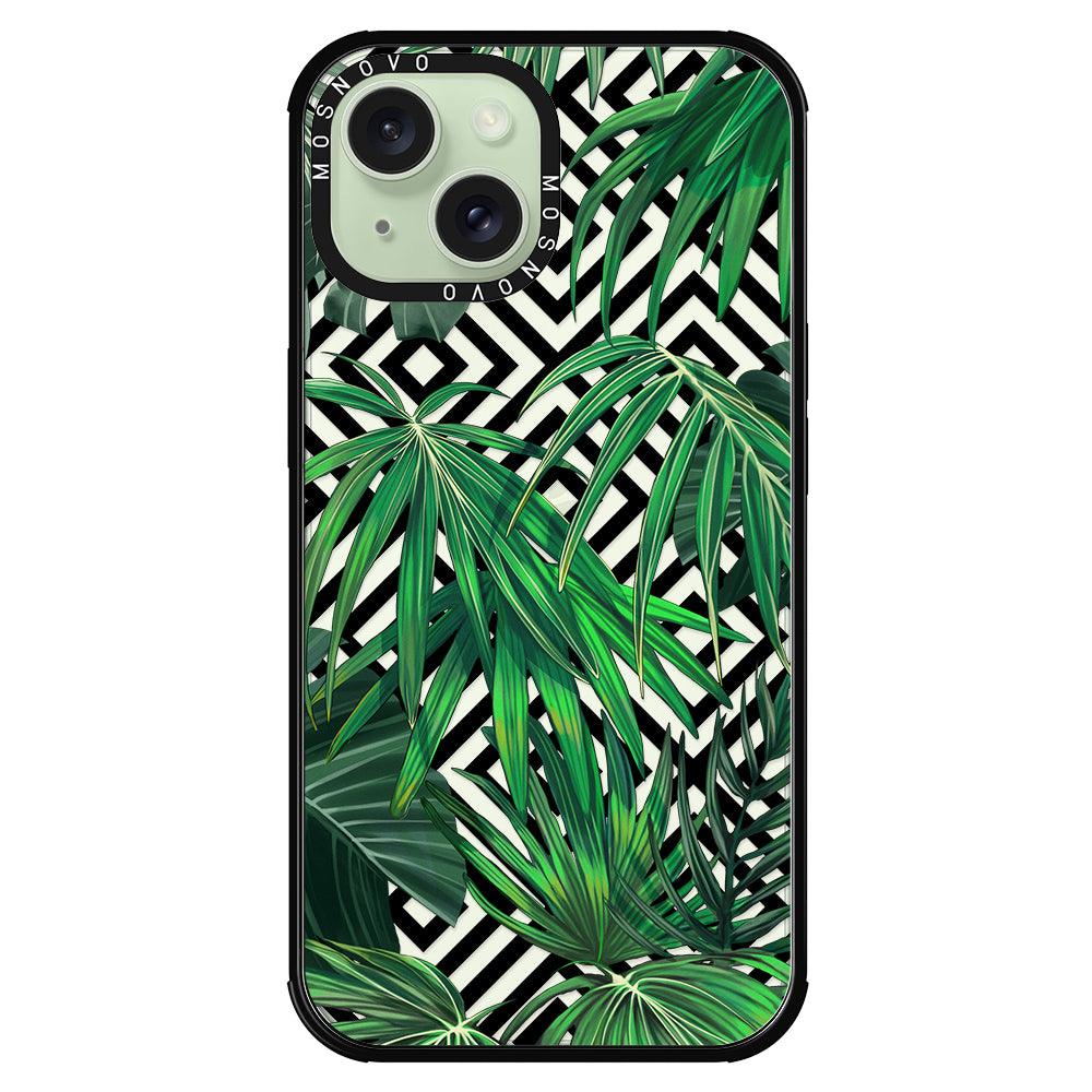 Areca Palm Pattern Phone Case - iPhone 15 Plus Case - MOSNOVO