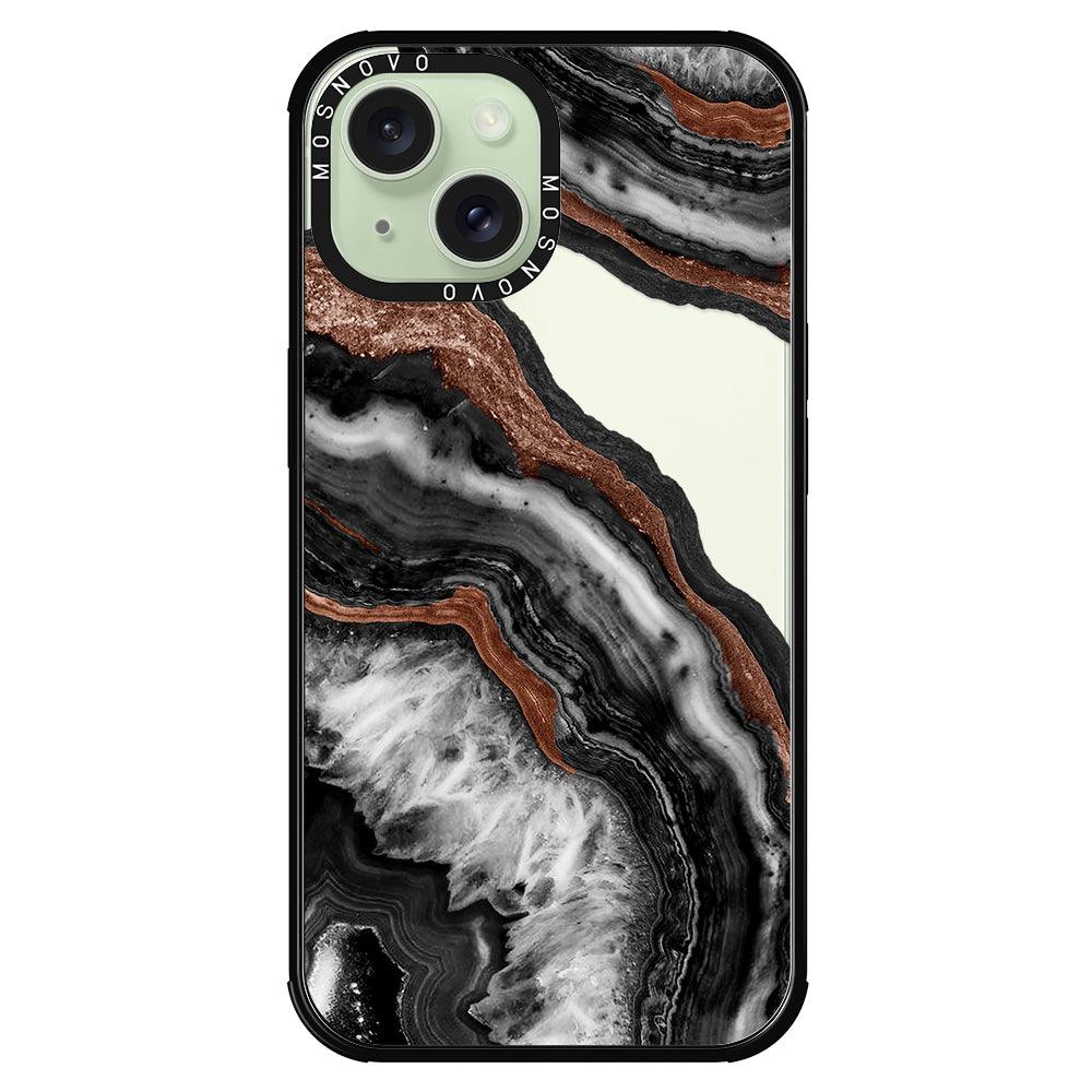 Black Agate Phone Case - iPhone 15 Case - MOSNOVO