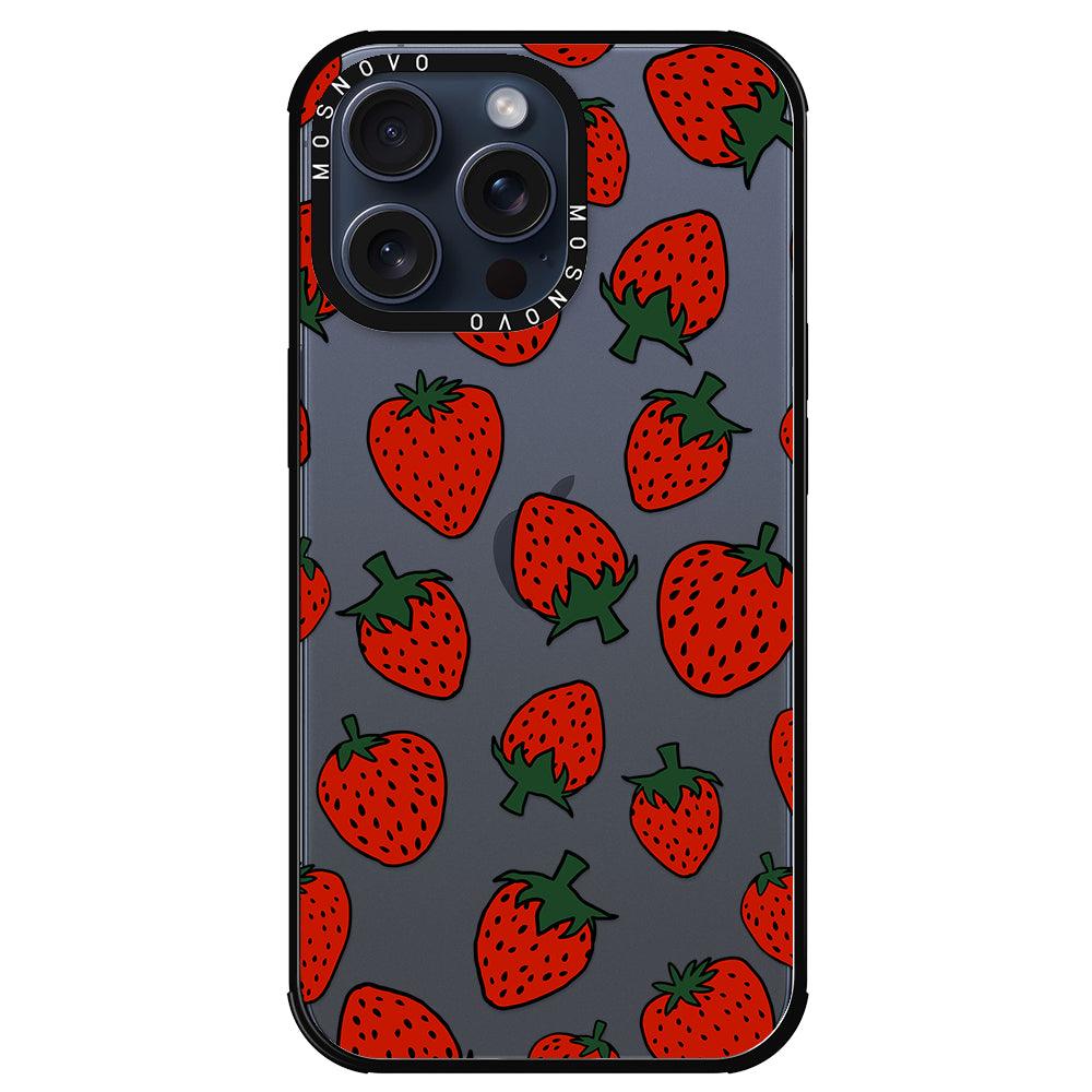 Red Strawberry Phone Case - iPhone 15 Pro Max Case - MOSNOVO