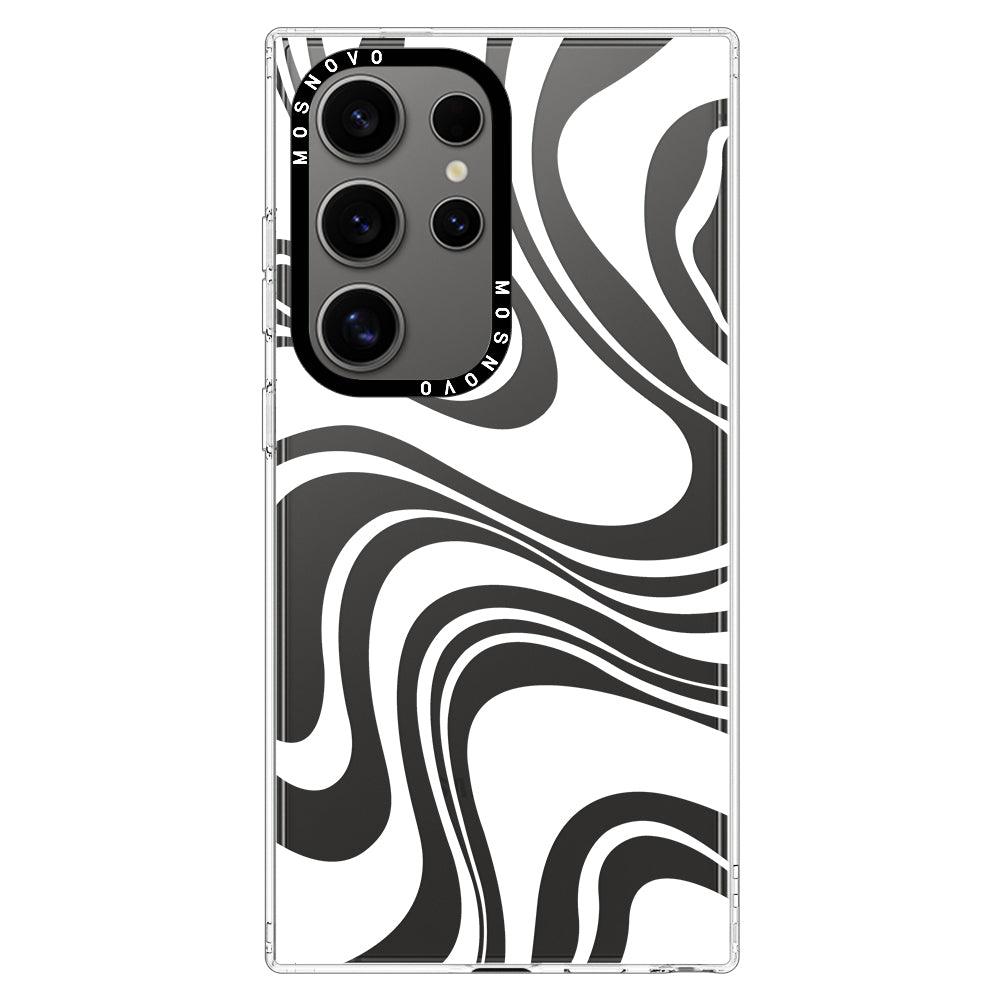 White Swirl Phone Case - Samsung Galaxy S24 Ultra Case - MOSNOVO