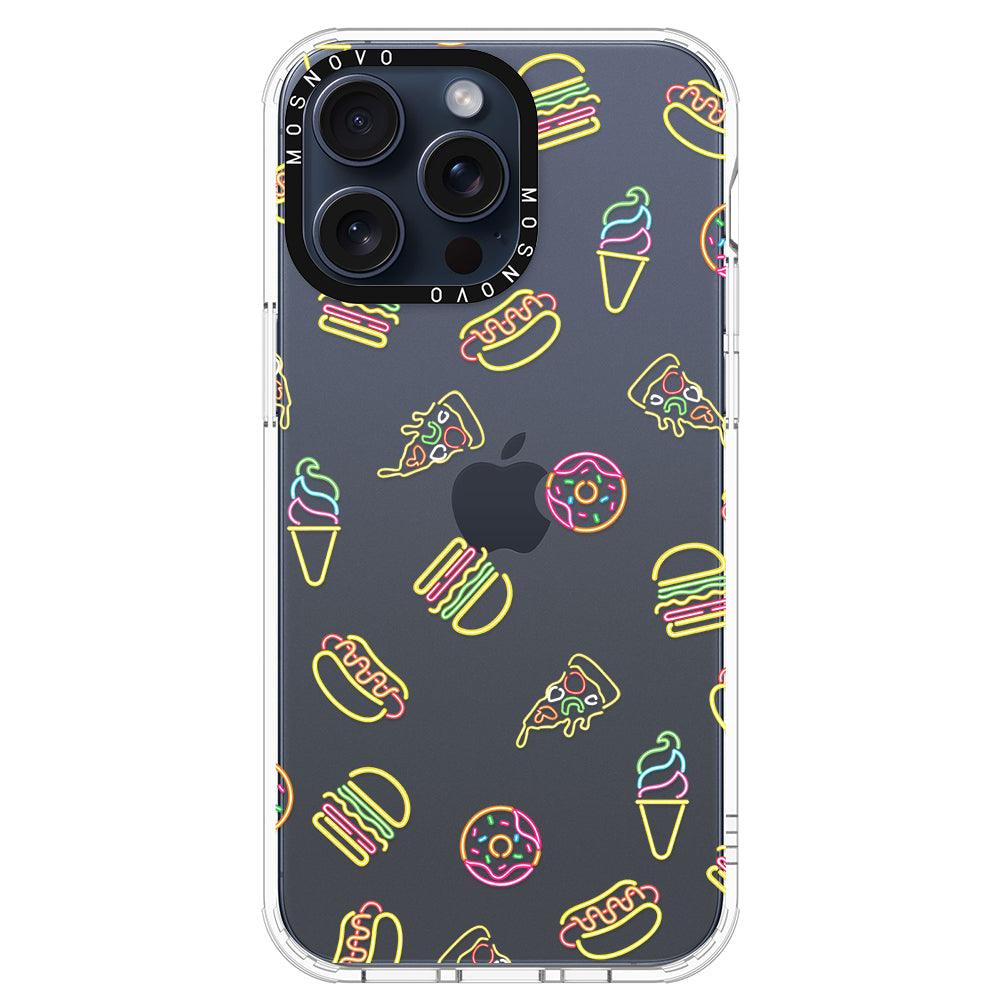 Neon Burgers Phone Case - iPhone 15 Pro Max Case - MOSNOVO