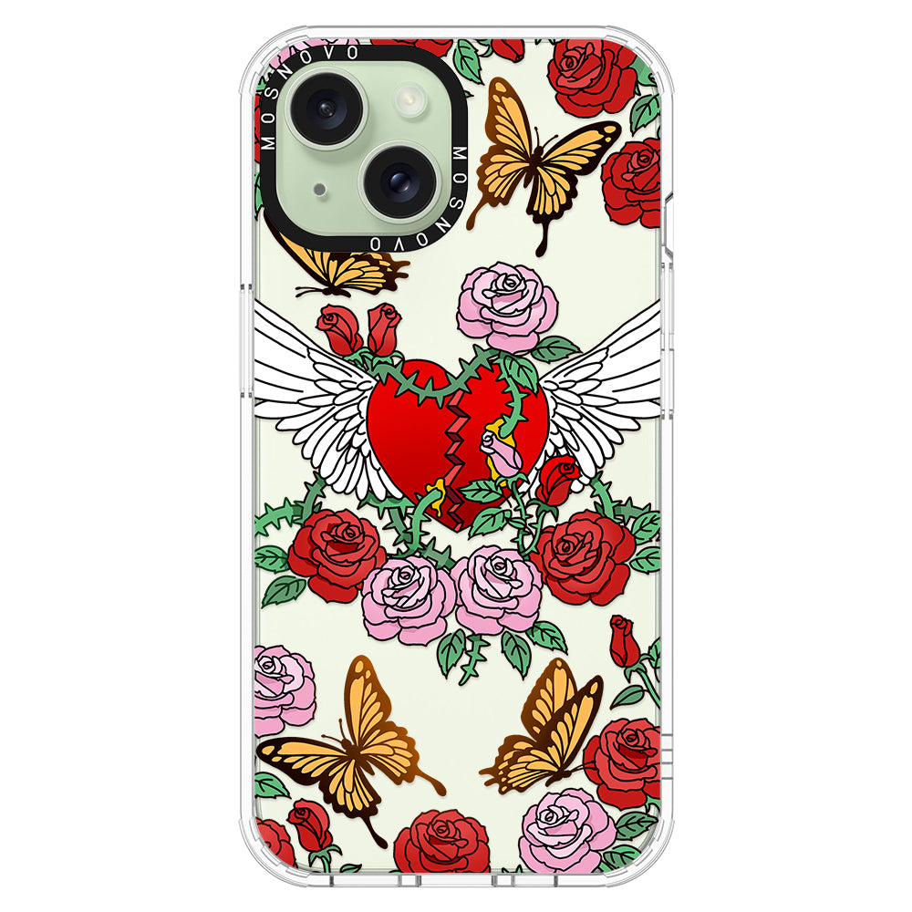 Wing Heart Phone Case - iPhone 15 Case - MOSNOVO