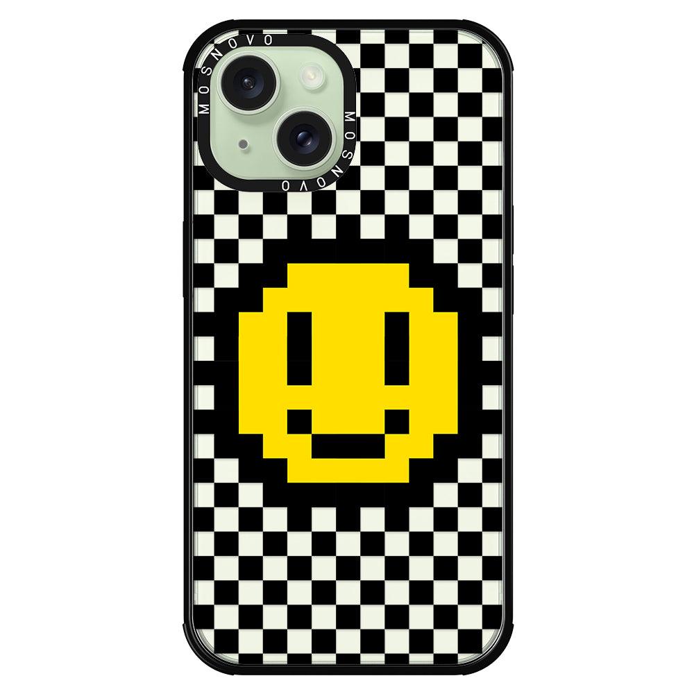 Smile Checkered Phone Case - iPhone 15 Case - MOSNOVO