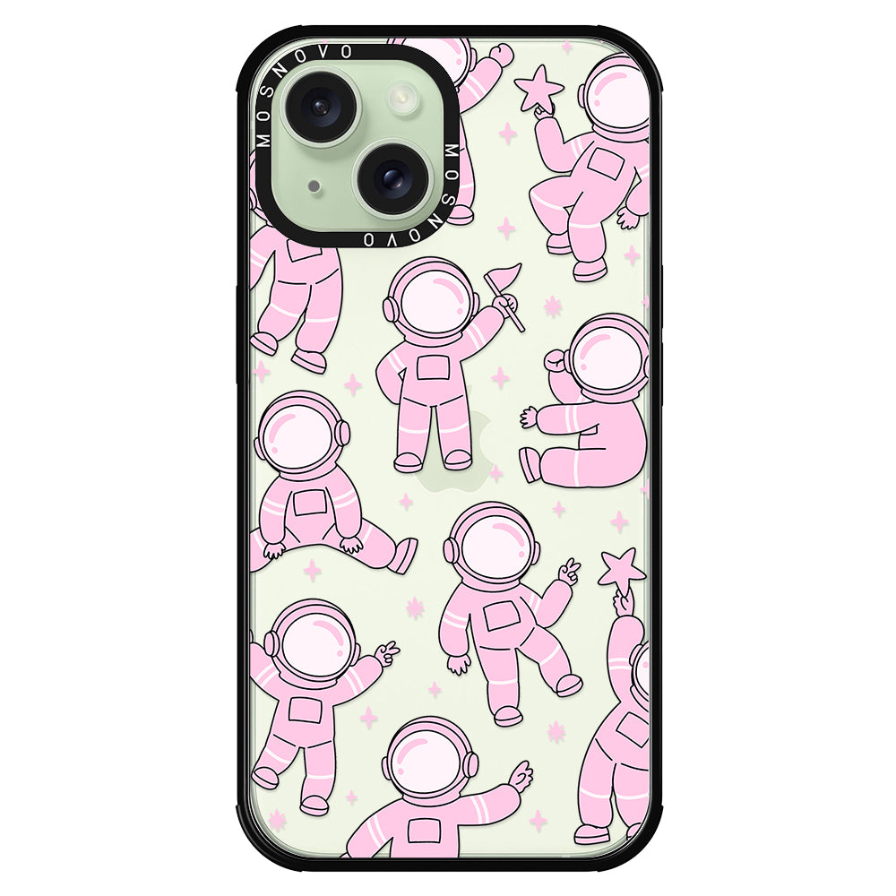 Pink Astronaut Phone Case - iPhone 15 Case - MOSNOVO