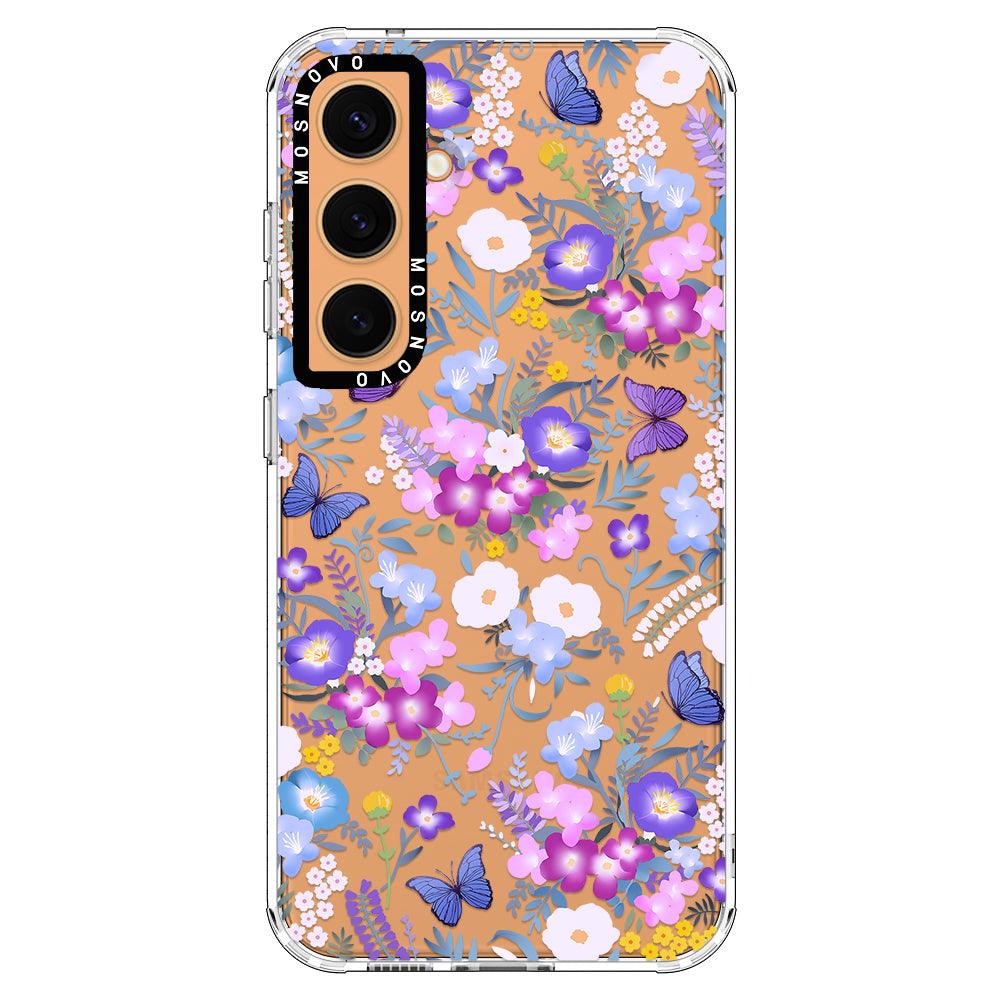 Purple Peri Nemophila Flower Phone Case - Samsung Galaxy S24 Plus Case - MOSNOVO