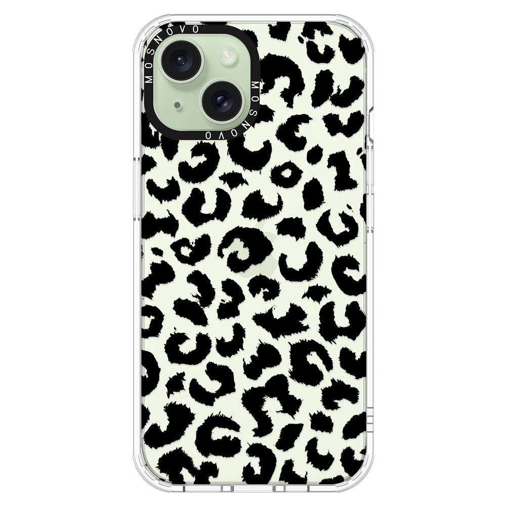 Black Leopard Phone Case - iPhone 15 Plus Case - MOSNOVO