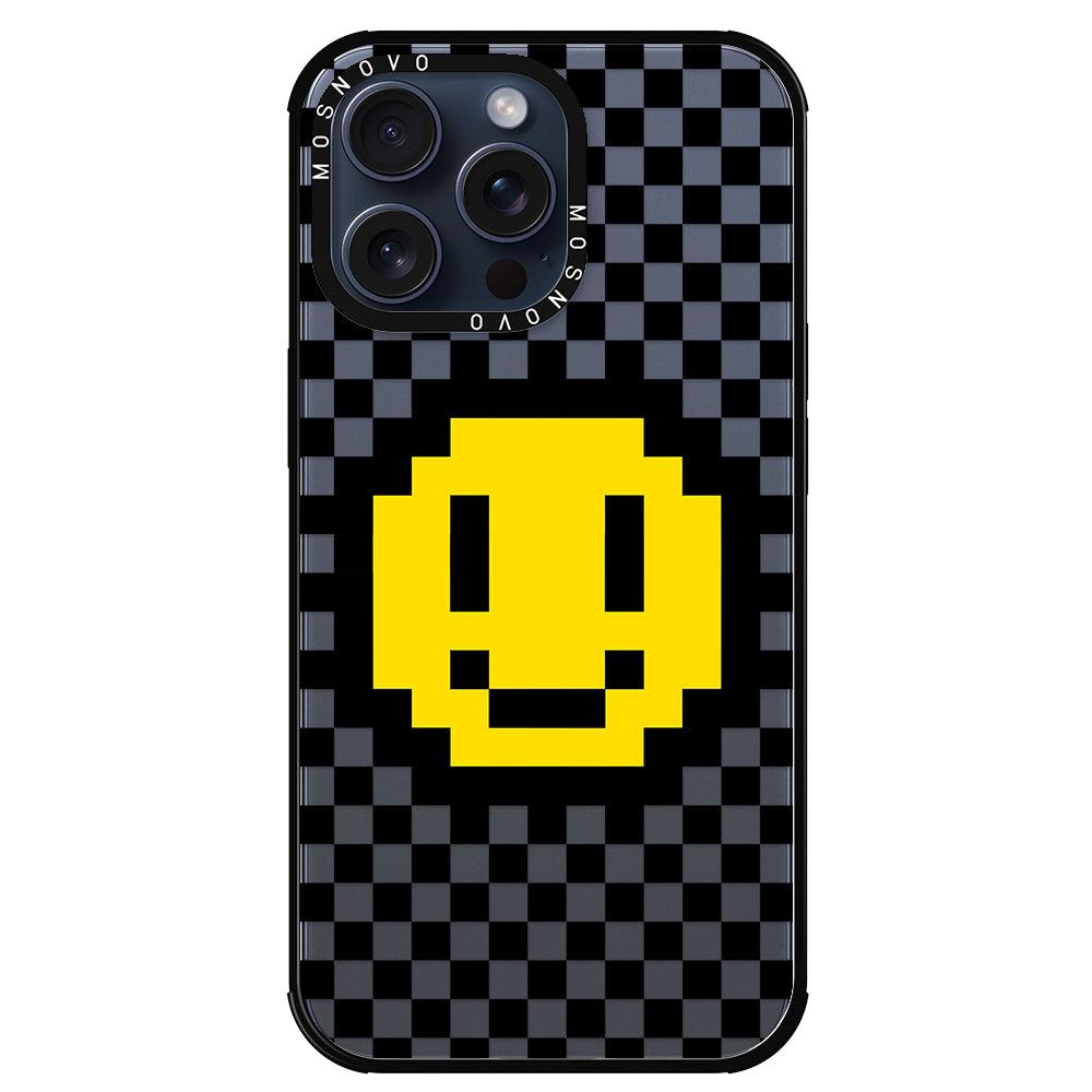 Smile Checkered Phone Case - iPhone 15 Pro Max Case - MOSNOVO