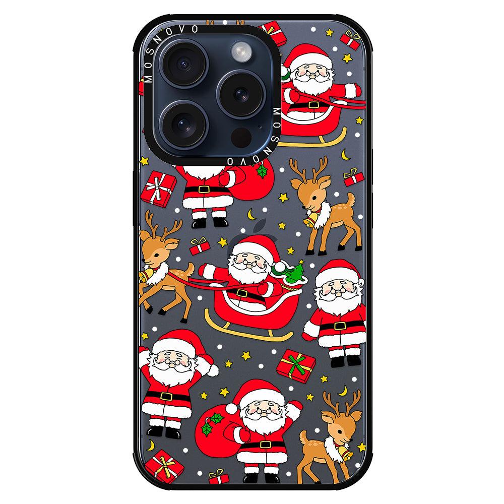 Cute Santa Claus Deer Phone Case - iPhone 15 Pro Case - MOSNOVO